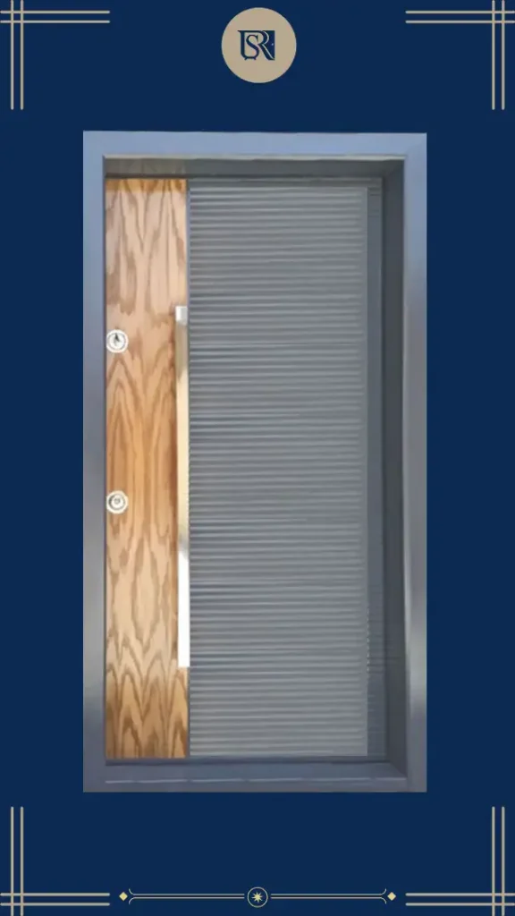 درب ضدسرقت لوکس بلوط با MDF طوسی